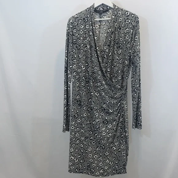 Norma Kamali Animal Print Faux Wrap Dress - Picture 2 of 7